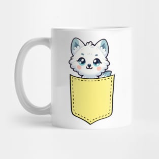 Kawaii Arctic Fox in Pocket Mug